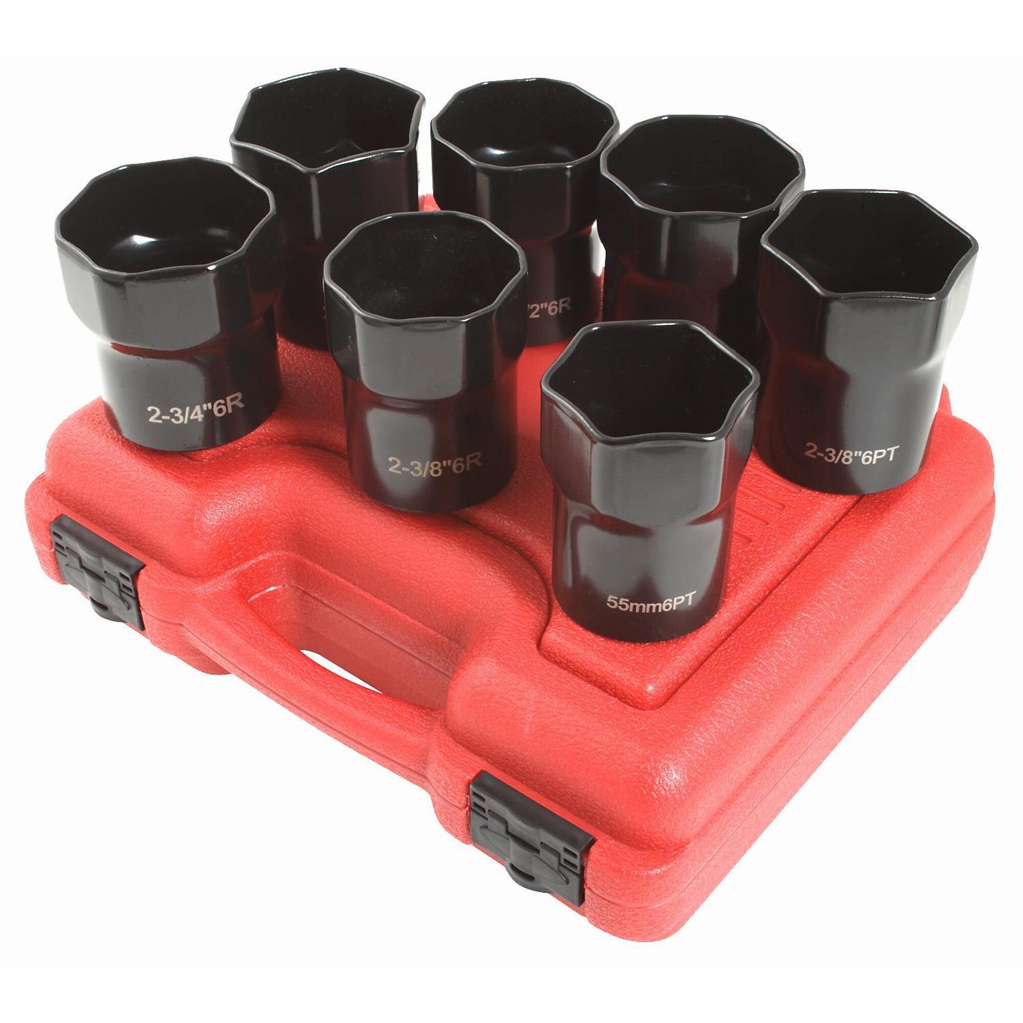 Sunex Tools Wheel Bearing Locknut Socket Set — 1/2in. Drive, SAE/Metric, 7 Pcs, Model# 2847